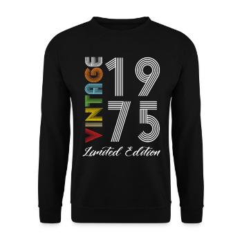 Vintage 1975 Vintage Birthday Retro Vintage - Unisex Sweatshirt - black - Front - Alina (178cm) & Michal (187cm)