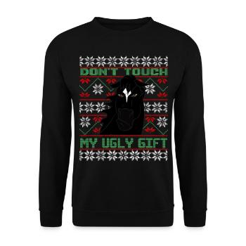 Dont Touch Ugly Brown Horse Rider Winter - Unisex Sweatshirt - black - Front - Alina (178cm) & Michal (187cm)