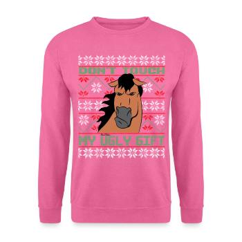Dont Touch Ugly Brauner Pferd Rider Winter - Unisex Pullover - Pink - Vorne