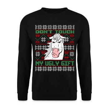 Dont Touch Ugly Brown Horse Rider Winter - Unisex Sweatshirt - black - Front - Alina (178cm) & Michal (187cm)