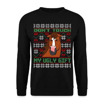 Dont Touch Ugly Brown Horse Rider Winter - Unisex Sweatshirt - black - Front - Alina (178cm) & Michal (187cm)