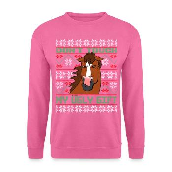 Dont Touch Ugly Brauner Pferd Rider Winter - Unisex Pullover - Pink - Vorne