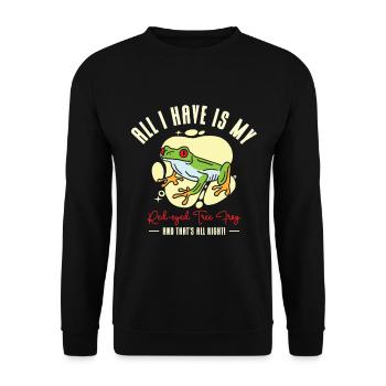 Red Eyed Tree Frog Cute Rainforest Amphibian - Unisex Sweatshirt - black - Front - Alina (178cm) & Michal (187cm)