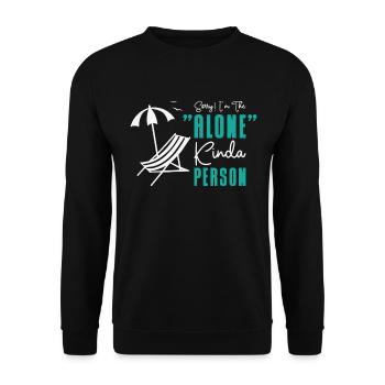 Single Relationship Island Alone Solo Single Quotes - Sweat-shirt Unisexe - noir - Devant - Alina (178cm) & Michal (187cm)