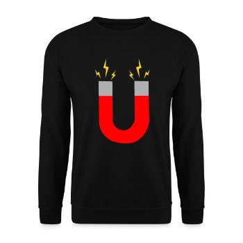Magnet Magnetic Field Magnetic Magnetism - Unisex Sweatshirt - black - Front - Alina (178cm) & Michal (187cm)