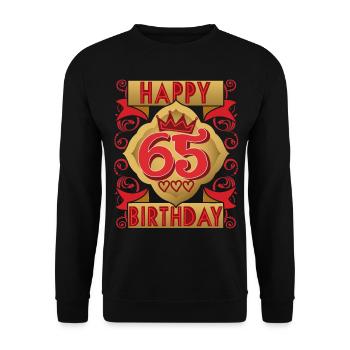 65e anniversaire 65 ans dicton, design vintage - Sweat-shirt Unisexe - noir - Devant - Alina (178cm) & Michal (187cm)