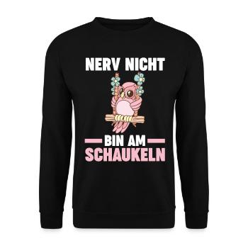 Nerv Nicht Bin Am Schaukeln - Unisex Pullover - Schwarz - Vorne - Alina (178cm) & Michal (187cm)