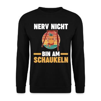 Nerv Nicht Bin Am Schaukeln - Unisex Pullover - Schwarz - Vorne - Alina (178cm) & Michal (187cm)