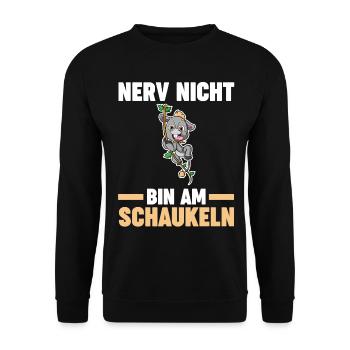 Nerv Nicht Bin Am Schaukeln - Unisex Pullover - Schwarz - Vorne - Alina (178cm) & Michal (187cm)