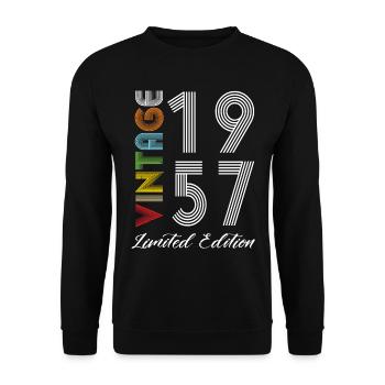 Vintage 1957 Vintage Birthday Retro Vintage - Unisex Sweatshirt - black - Front - Alina (178cm) & Michal (187cm)