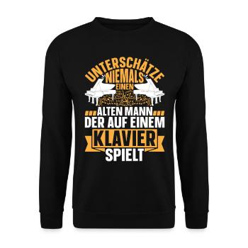 Klavierspieler Großvater Pianist Klavierspieler Op - Unisex Pullover - Schwarz - Vorne - Alina (178cm) & Michal (187cm)