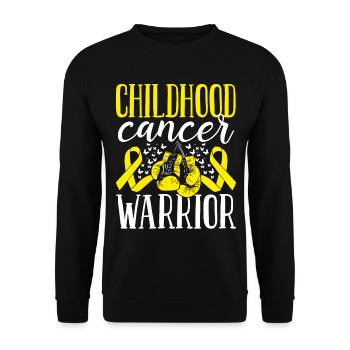 Childhood Cancer Awareness Ribbon Gloves Warrior - Unisex Pullover - Schwarz - Vorne - Alina (178cm) & Michal (187cm)
