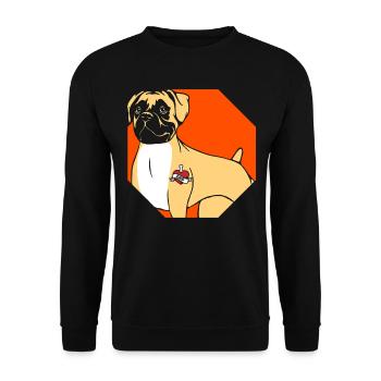 Boxer Dog Father - Unisex Sweatshirt - black - Front - Alina (178cm) & Michal (187cm)