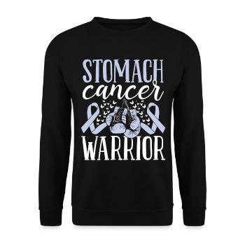 Stomach Cancer Awareness Ribbon Gloves Warrior - Unisex Pullover - Schwarz - Vorne - Alina (178cm) & Michal (187cm)