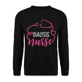 Dialysis Nurse Appreciation Heart Stethoscope - Unisex Sweatshirt - black - Front - Alina (178cm) & Michal (187cm)