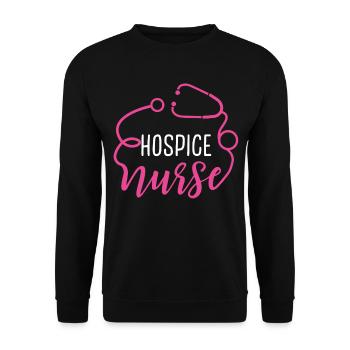 Hospice Nurse Appreciation Heart Stethoscope - Unisex Sweatshirt - black - Front - Alina (178cm) & Michal (187cm)