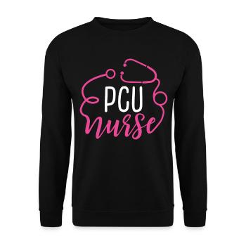 PCU Nurse Appreciation Heart Stethoscope - Unisex Pullover - Schwarz - Vorne - Alina (178cm) & Michal (187cm)