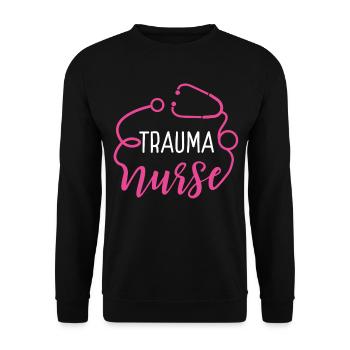 Trauma Nurse Appreciation Heart Stethoscope - Unisex Pullover - Schwarz - Vorne - Alina (178cm) & Michal (187cm)