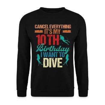 10 ans Plongeur Scuba Birthday Idea Snorkeling - Sweat-shirt Unisexe - noir - Devant - Alina (178cm) & Michal (187cm)