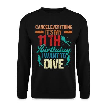 11 Year Old Scuba Diver Birthday Idea Snorkeling - Unisex Sweatshirt - black - Front - Alina (178cm) & Michal (187cm)