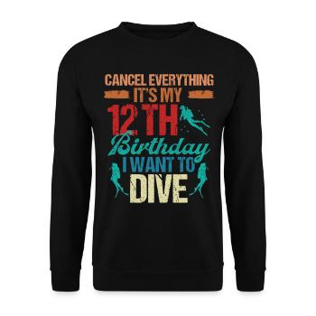 12 Year Old Scuba Diver Birthday Idea Snorkeling - Unisex Sweatshirt - black - Front - Alina (178cm) & Michal (187cm)