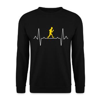 Jogging heartbeat - Unisex Sweatshirt - black - Front - Alina (178cm) & Michal (187cm)