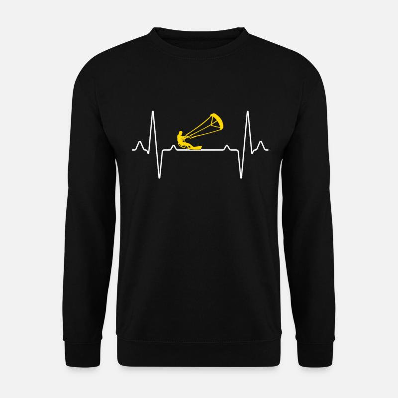 kite surfing heartbeat - Unisex Sweatshirt - black