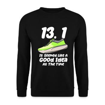 13.1 Cela semblait être une bonne idée marathonien - Sweat-shirt Unisexe - noir - Devant - Alina (178cm) & Michal (187cm)