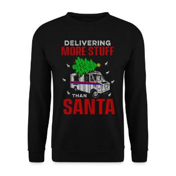 Postal Worker Ugly Christmas Design Santa Mailman - Unisex Sweatshirt - black - Front - Alina (178cm) & Michal (187cm)
