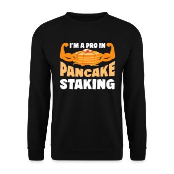 Pancake Stacker Petit déjeuner Pancake Day Large - Sweat-shirt Unisexe - noir - Devant - Alina (178cm) & Michal (187cm)