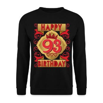 93rd Birthday 93 Years Old Saying, Vintage Design - Unisex Sweatshirt - black - Front - Alina (178cm) & Michal (187cm)