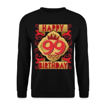 99th birthday 99 years old saying, vintage design - Unisex Sweatshirt - black - Front - Alina (178cm) & Michal (187cm)