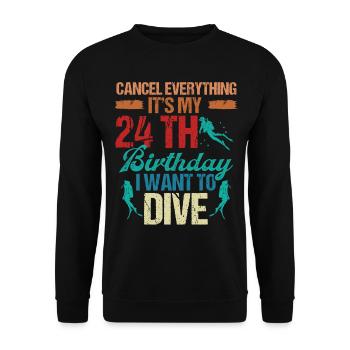24 Year Old Scuba Diver Birthday Idea Snorkeling - Unisex Pullover - Schwarz - Vorne - Alina (178cm) & Michal (187cm)