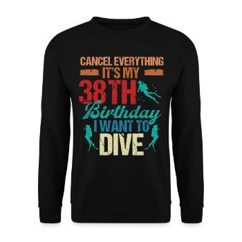 38 Year Old Scuba Diver Birthday Idea Snorkeling - Unisex Pullover - Schwarz - Vorne - Alina (178cm) & Michal (187cm)