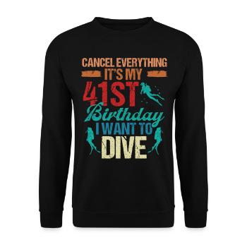 41 Year Old Scuba Diver Birthday Idea Snorkeling - Unisex Sweatshirt - black - Front - Alina (178cm) & Michal (187cm)