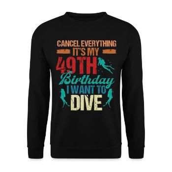 49 Year Old Scuba Diver Birthday Idea Snorkeling - Unisex Pullover - Schwarz - Vorne - Alina (178cm) & Michal (187cm)