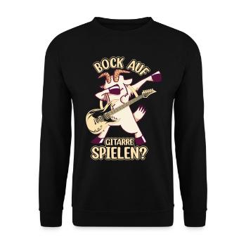 Gitarrenspieler Bass Gitarrist - Bock auf Gitarre - Unisex Pullover - Schwarz - Vorne - Alina (178cm) & Michal (187cm)