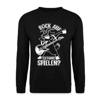 Bock auf Gitarre spielen - Gitarrenspieler Bass Gi - Unisex Pullover - Schwarz - Vorne - Alina (178cm) & Michal (187cm)