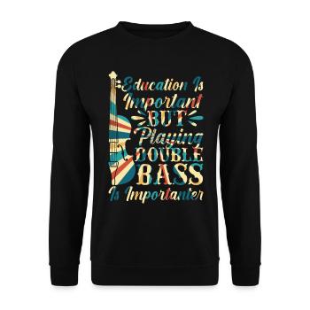 Joueur de contrebassiste Back To School - Sweat-shirt Unisexe - noir - Devant - Alina (178cm) & Michal (187cm)