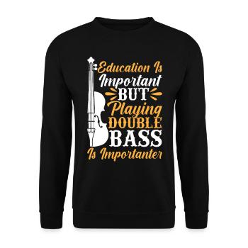 Contrabassist - Playing Double Bass Double Bassist - Unisex Pullover - Schwarz - Vorne - Alina (178cm) & Michal (187cm)