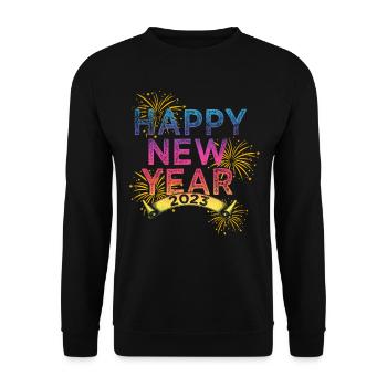 New Year 2023 New Year's Eve Happy New Year - Unisex Sweatshirt - black - Front - Alina (178cm) & Michal (187cm)