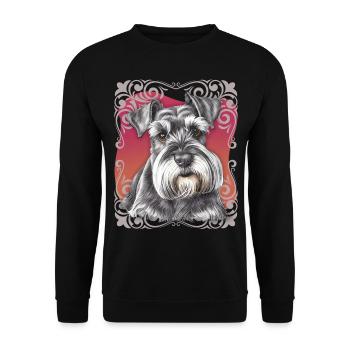 Schnauzer, Schnauzer-Dad, Schnauzer-Mom, Terrier - Unisex Pullover - Schwarz - Vorne - Alina (178cm) & Michal (187cm)