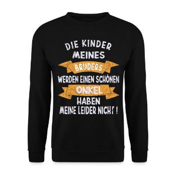Die Kinder meines Bruders - Schönen Onkel haben - Unisex Pullover - Schwarz - Vorne - Alina (178cm) & Michal (187cm)
