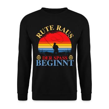 Rute raus, der Spaß beginnt - Unisex Pullover - Schwarz - Vorne - Alina (178cm) & Michal (187cm)