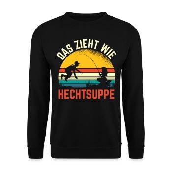 Das zieht wie Hechtsuppe - Unisex Pullover - Schwarz - Vorne - Alina (178cm) & Michal (187cm)