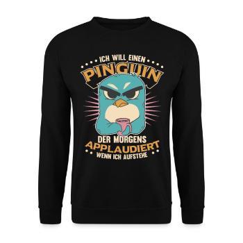 Sarkasmus für Langschläfer - Unisex Pullover - Schwarz - Vorne - Alina (178cm) & Michal (187cm)