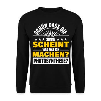 Langschläfer Spruch für Morgenmuffel - Unisex Pullover - Schwarz - Vorne - Alina (178cm) & Michal (187cm)