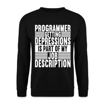 Programmeur Informaticien - Sweat-shirt Unisexe - noir - Devant - Alina (178cm) & Michal (187cm)