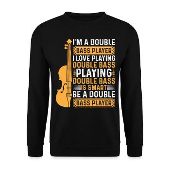 Playing Double Bass Is Smart - Contrabass Double B - Unisex Pullover - Schwarz - Vorne - Alina (178cm) & Michal (187cm)