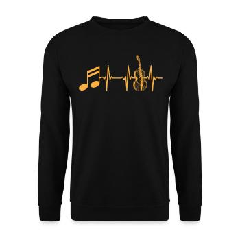 Double Bass Player Double Bassist - Music Note Hea - Unisex Pullover - Schwarz - Vorne - Alina (178cm) & Michal (187cm)